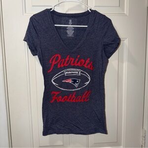 New England Patriots NFL Women's  Size Small  Blue  V-Neck Short Sleeve T-Shirt